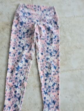 Pink & Blue Floral Print Leggings